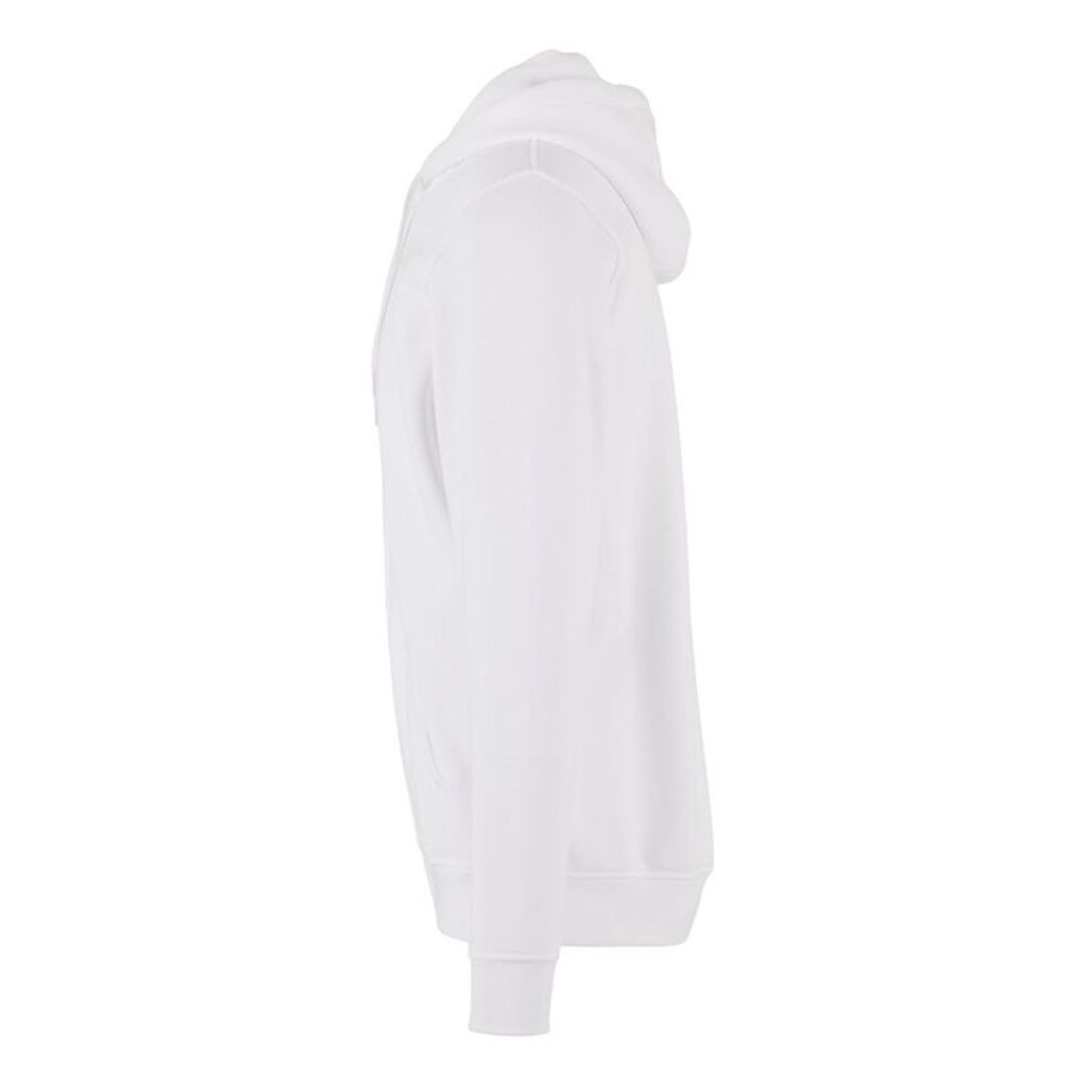 Build Your Brand Mens Heavy Zip Up Hoodie / White/White